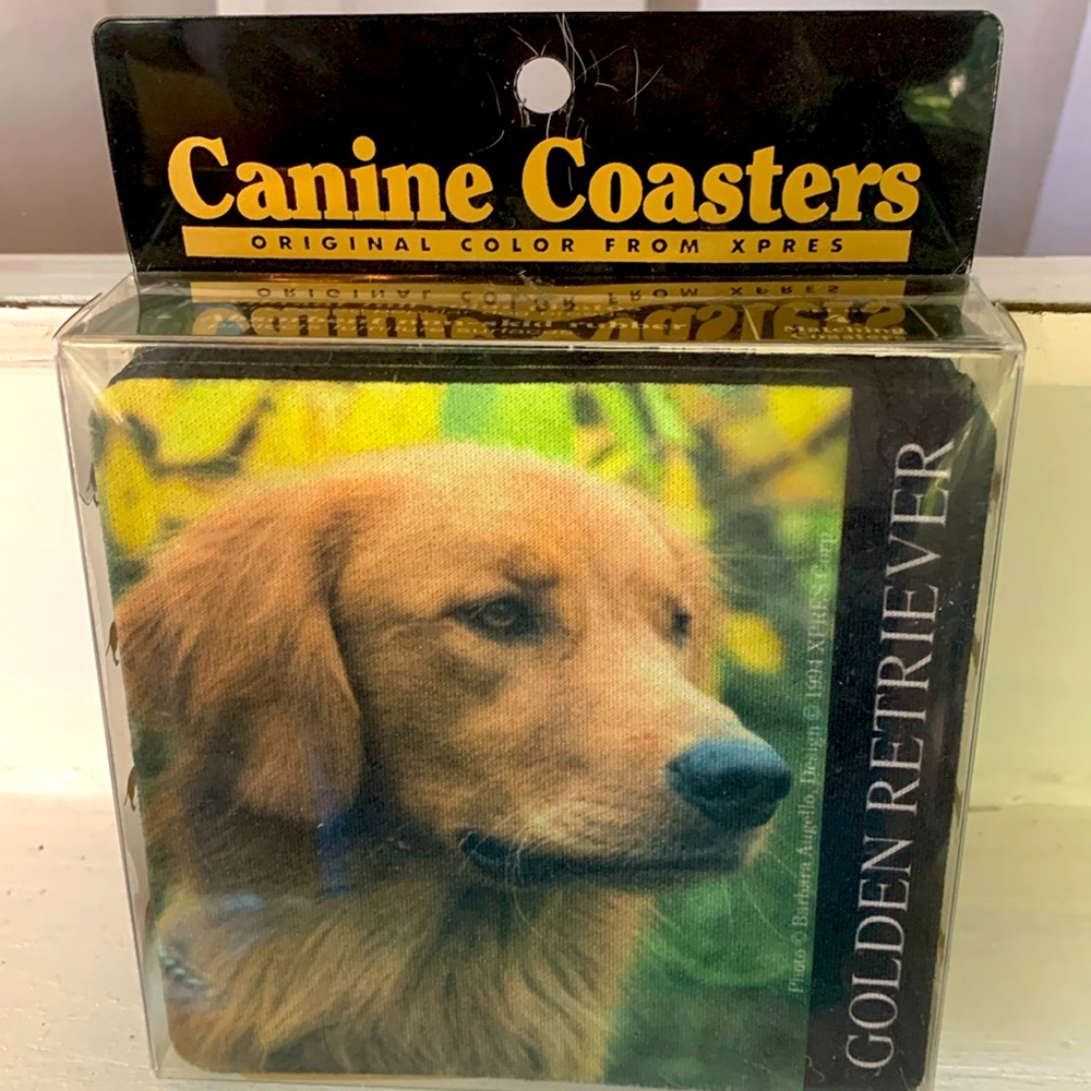 Color from Xpres Golden Retriever coasters (set of 4) NIB